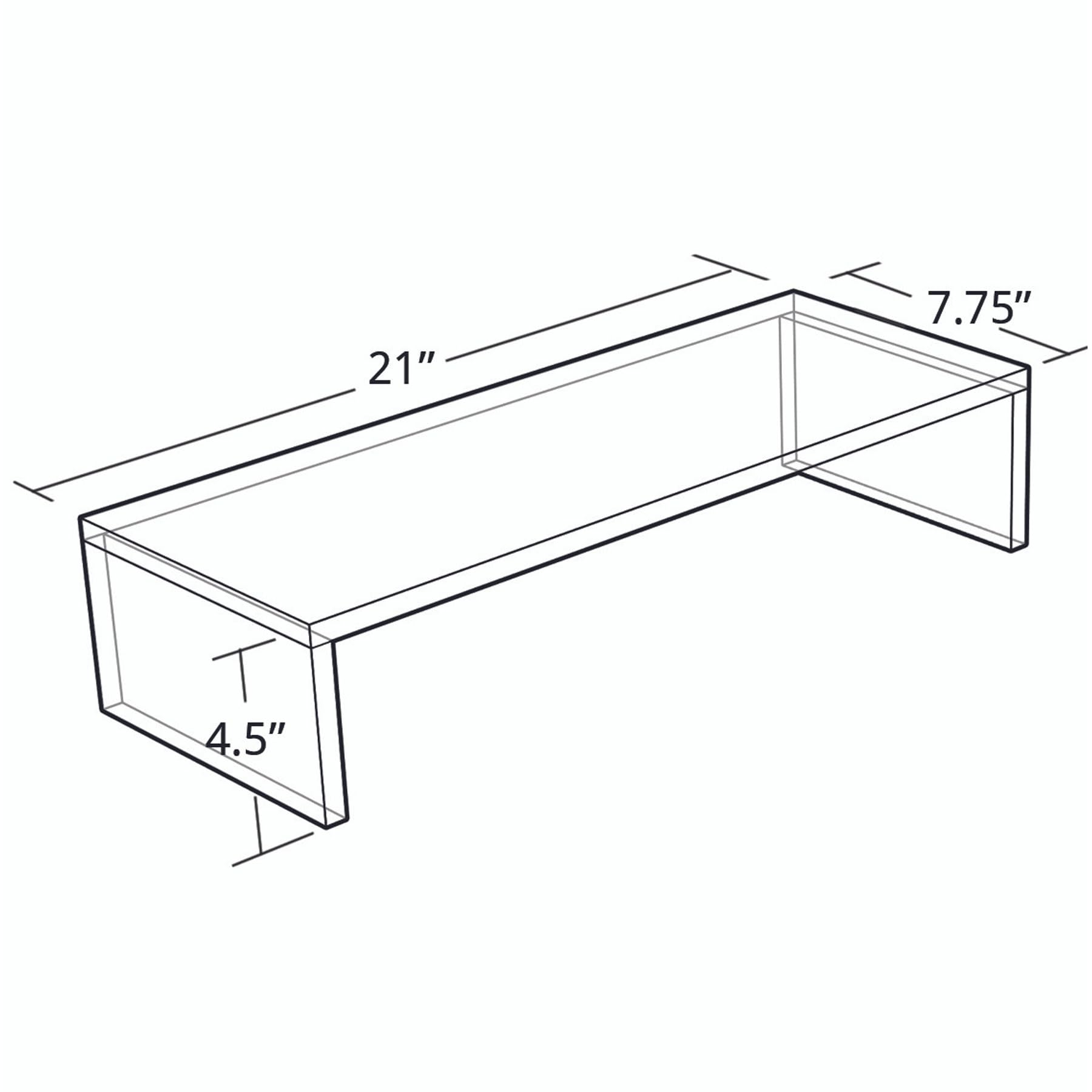 Azar 515360 Acrylic Monitor Stand Riser – Made in USA Laptop stand and Monitor Riser Acrylic Monitor Stand Riser Clear Laptop Stand for Desk Ergonomic Display Riser, Clear (21-Inch) 5