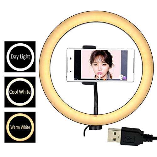 Kyuccfrsus 6/10 Inch LED Ring Light,Ring Light Tripod Photo Video LED Lighting Desktop Adjustable LED Ring Light Camera Phone Live Studio Fill Lamp 1# 2