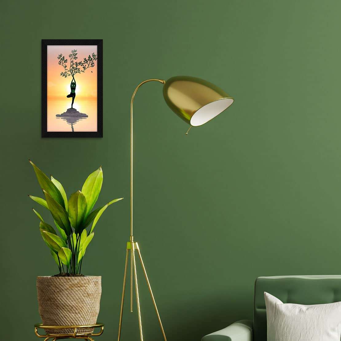 Jitesh Arts Decorative Art Unique Mother Nature Sunrise Sea Yoga Painting For Home Office Kitchen Bedroom Dining Room Living Room Wall Decoration 3