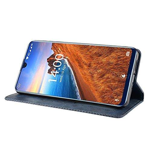 GOGODOG Compatible with Oukitel K9 Case Flip Cover Ultra Slim Leather Bumper Retro Magnetic Sticker Wallet with Stand Function Auto Sleep Wake Up (Navy) 4
