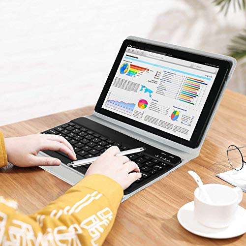 Tablets 10.1 inch Android 9.0,2 in 1Tablet with Keyboard, Tablet case & Mouse,4GB RAM 64GB ROM,Dual SIM 4G Call 8MP,8000mAh Computer Tablets, Bluetooth/Google Play/GPS Tablet PC(Black) 3