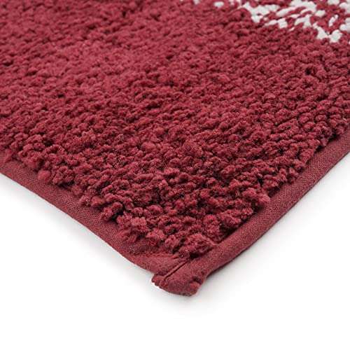 Lykke Decor Anti-Slip Bath Mat Microfiber Soft, Size 50 x 75 cm - Bathroom Rugs - Suitable for Kitchen, Bedroom and Bathroom, Dry Fast Water Absorbent & Machine-Washable - (Set of 1, Persian Red) 2