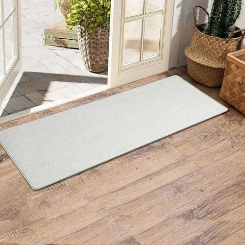 Yancorp 17"x48" Ultra Thin Long Bathroom Rugs,Low Profile Long Bath Mat Non Slip Fit Under Door Absorbent Washable Indoor Door Mat Shower Sink 1