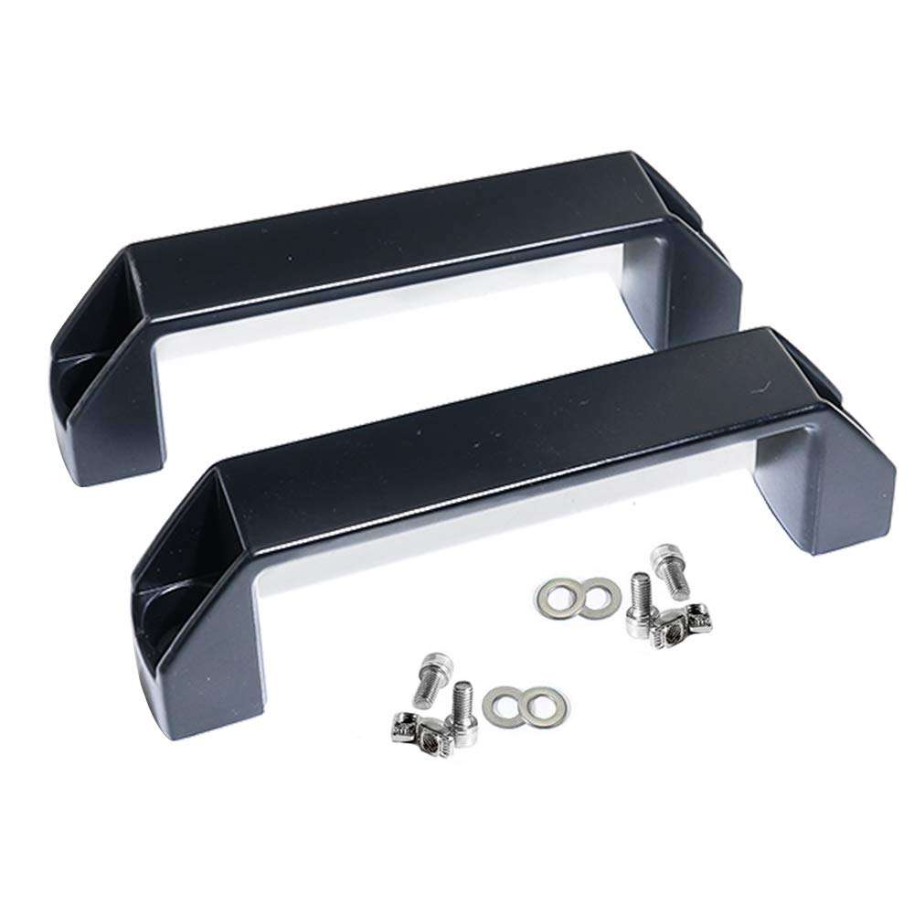 KOOTANS 6 Sets 90mm Black Aluminum Alloy Flat Black Handles Pulls with Screws and Nuts and Washers for Aluminum Extrusion Profile 2020 Series with Slot 6mm 1