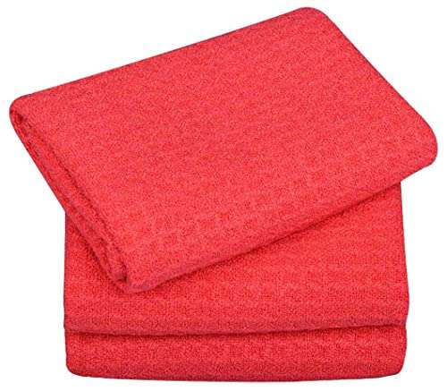 UBERSWEET® 16Inchx24Inch , Amaranth : Waffle Weave Microfiber Kitchen Towels Dish Cloths 16 Inch X 24 Inch 3 Pack Amaranth 2