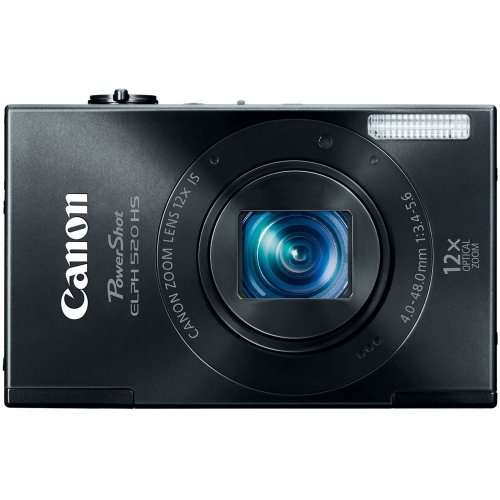 Canon PowerShot ELPH 520 HS 10.1 MP CMOS Digital Camera with 12x Ultra Wide-Angle Optical Image Stabilized Zoom Lens and Full 1080p HD Video (Black) 1