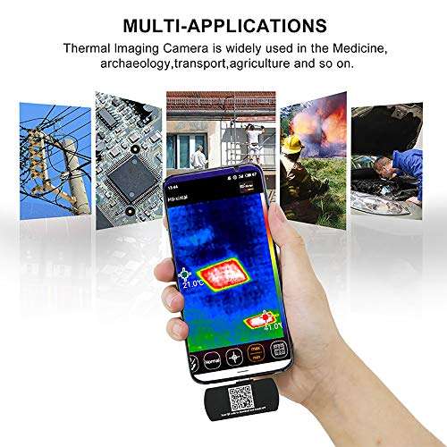 USB Thermal Camera, Mini Thermal Imaging Infrared Thermal 220X160 IR Resolution with 9 HZ, 6 Color Palette Shooting Video for Android Micro USB Or USB-C Smartphone 3