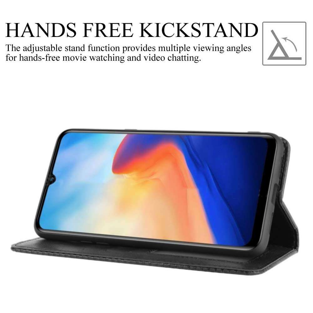 HualuBro Case for Blackview A80 / Blackview A80S, Retro PU Leather Full Body Shockproof Wallet Flip Case Cover with Card Slot Holder for Blackview A80 Phone Case (Black) 3