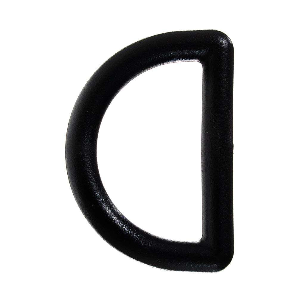 Paracord Planet Lightweight Black Plastic D-Ring (1 Inch, 10 Pack)