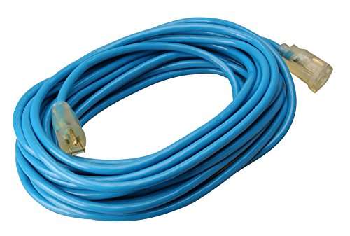 Southwire Coldflex 12/3 Heavy-Duty Extension Cord, 50Ft, Cold Weather Cord, SJTW, Blue, 2568 1