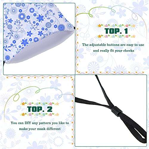 Geyoga 10 Pieces Sublimation Face Covering with Adjustable Ear Loop for Protecting Face (Black) 3