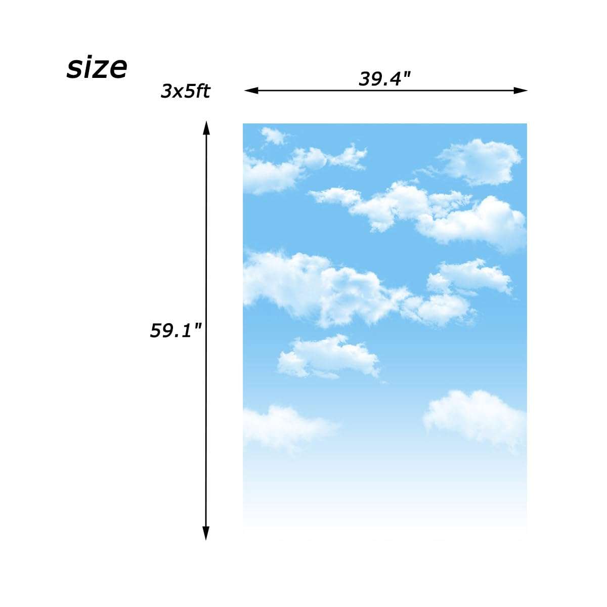 AOFOTO 3x5ft Blue Sky Backdrops White Clouds Photo Shoot Background Photography Studio Props Digital Video Drop Baby Infant Kid Newborn Toddler Artistic Portrait 6
