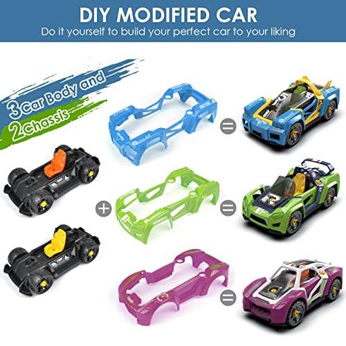 2022 New Assembly Car Toys for Kids, Take Apart Racing Car DIY Toy Vehicles Assembly Race Car Kit 3-in-2 Building Kits with Screwdriver, Birthday Gifts for Boys and Girls 5