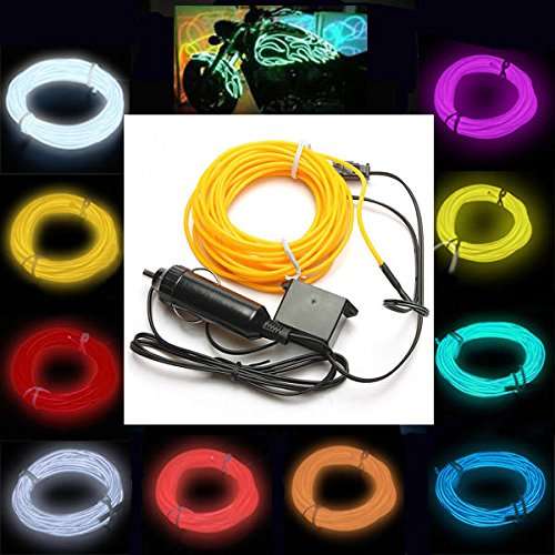 visionrabbit 5M EL Neon Light Effect Light Cable Cord Wire 12V Inverter - Green VRNS1018 1