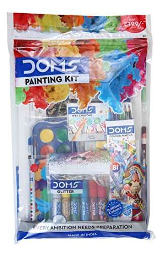DOMS Painting Kit Pack of 8 Items for Kids Artists Office Works (Multicolour) 1