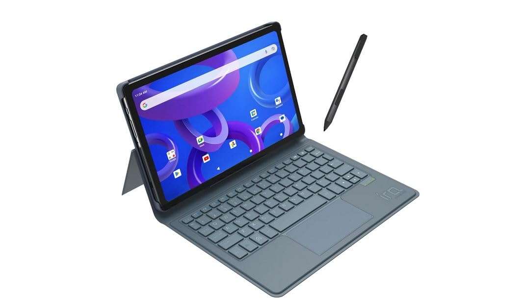 Wishtel IRA Duo Pro 10.4" Tablet + Keyboard + Stylus Pen|6GB RAM 64GB ROM|Wi-Fi + 4G Volte|Dual SIM|8000mAh Battery|2Ghz Octa-Core Processor|Included Accessories (Flip-Cover,OTG Cable, Earphone),Black 1