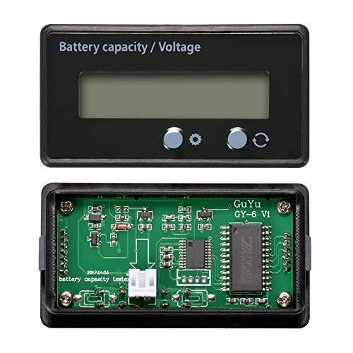 LCD Battery Capacity Monitor Gauge Meter,Waterproof 12V/24V/36V/48V Lead Acid Battery Status Indicator,Lithium Battery Capacity Tester Voltage Meter Monitor Blue Backlight for Vehicle Battery 4