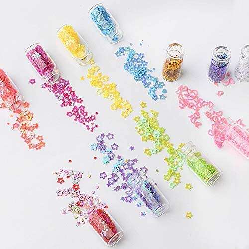 ELDERWAND Acrylic 3D Glitter Powder Manicure Set of Nail Stickers, Nail Art Tool for Nail Decoration (Multicolour) - Set of 48 Bottles 5