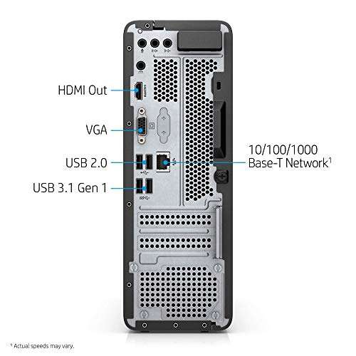 HP 5QA74AA#ABA Desktop Computer - Slimline 290 a0000 a0030 A Series A4 9125 4 GB RAM 1 TB HDD Mini Tower Dark Black Windows 10 Home AMD DVD Writer Wireless LAN Bluetooth (Renewed) 3