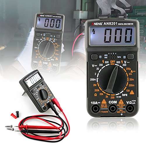 Portable LCD Digital Multimeter Professional Electric Handheld Tester Backlight AC/DC Voltmeter Ammeter Ohm Multimetro AN8201 - Black 2