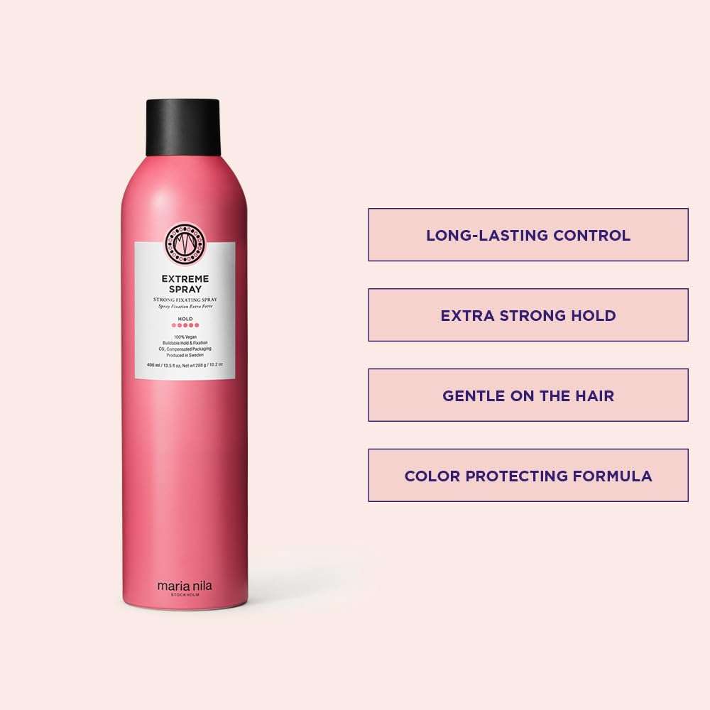Maria Nila Extreme Spray, 400 ml / 12.17 Oz, Hold 5/5, Antioxidant Preserves Hair Color, 100% Vegan & Sulfate/Paraben free 3