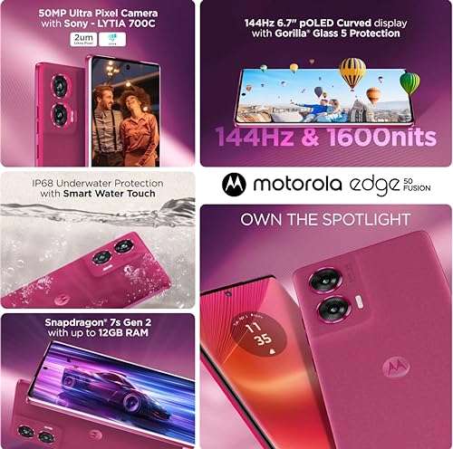 Motorola Edge 50 Fusion 5G (Hot Pink, 8GB RAM, 128GB Storage) 2