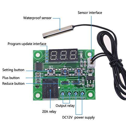 Stayhome 1pcs XH-W1209 DC 5V 12V 24V LED Digital Thermostat Temperature Control Thermometer Thermo Controller Switch Module with NTC Sensor 3