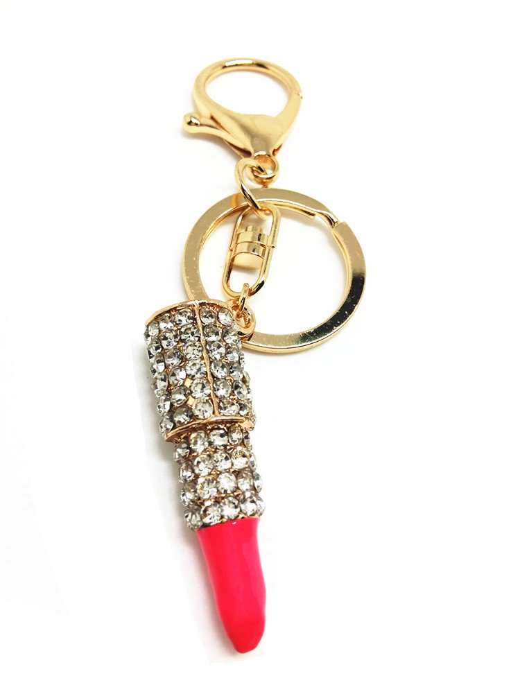QTMY Cute Mini Lipstick Keychain for Women,Keyring Bag Charm Pendant for Girl Woman Lady 3