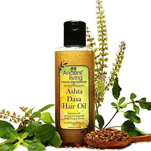 Ancient Living Organic Ashta Dasha Hair Oil For Healthy & Strong Hair - Promotes Hair Growth - Prevents Hair Fall - For Men & Women - 50 ml - Set of 2 2