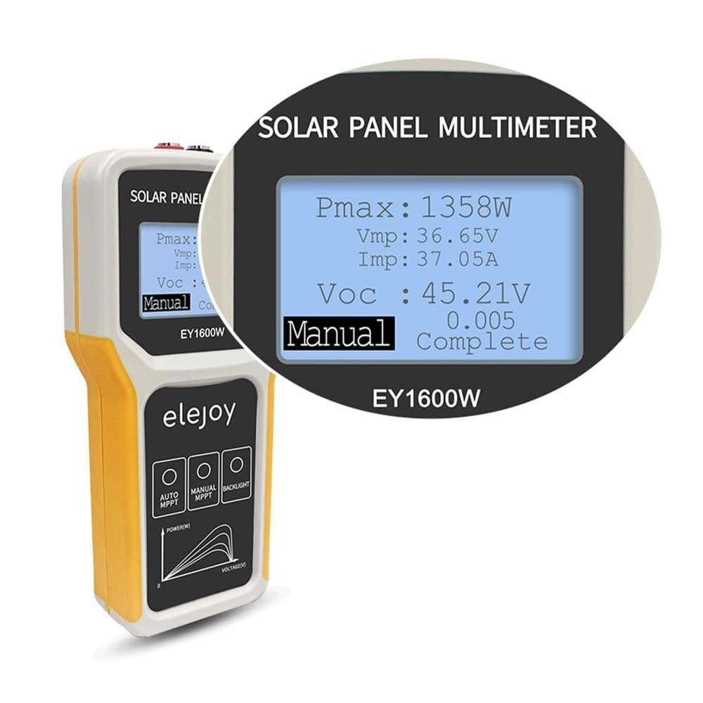 DDYWQCLMR Solar Panel Tester Photovoltaic Multimeter Upgrade EY1600W with Ultra Clear LCD, Smart MPPT Open Circuit Voltage Troubleshooting Utility Tool for Solar PV Testing(EY1600W) 6