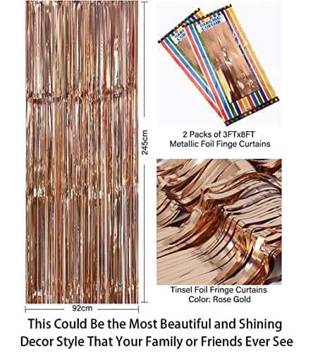 ShiDianYi Foil Fringe-Backdrop-12FTX8FT-Black Tinsel Backdrop Shinny Party (4 Pack) 5