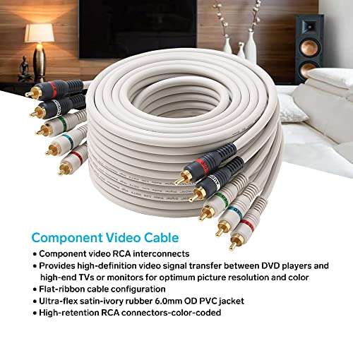 STEREN Component Video Cable - 12 Ft RCA Cable - DVD Cables to Connect to The TV - Component Cables - 5 RCA Cable - RCA to Component - 5 RCA Component Video and Audio Cable - 3.6 Meters 254-612IV 4