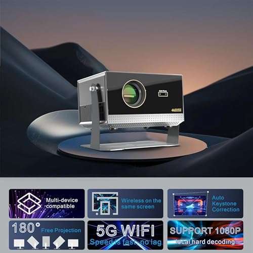 TOPTRO Q9 Max Projector 4K Ultra HD Support, HDMI ARC 16000 Lumens 270° Rotatable, Auto Focus1080P Native, Auto Keystone 5G WiFi, BT, YouTube, Netflix, Prime, Hotstar and More 2