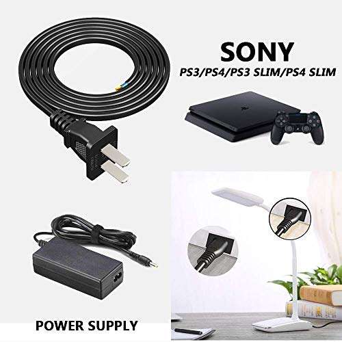 5FT AC Power Cable Cord for Sony PS4/PS3/PS5,Xbox Series S,Xbox Series X Power Cord Xbox One S X Game Console Supply Cable for TCL Roku Toshiba LED LCD TV,HP Canon Epson Printer Charge Adapter 5