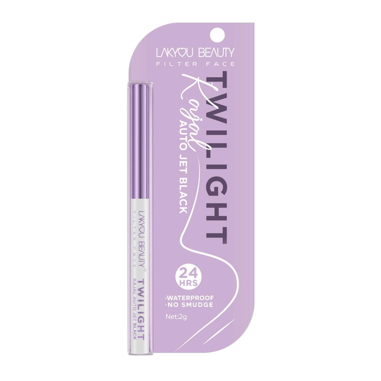 Lakyou Beauty Filter Face Twilight Auto Kajal Jet Black, 24HRS, Waterproof, No Smudge (Black, 2 g) 3