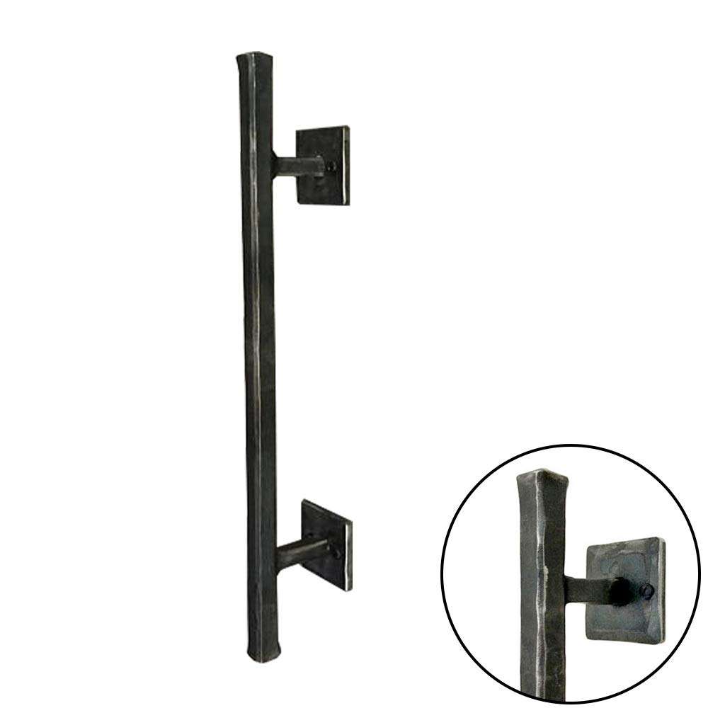 RTY-BY Barn Door Handle, Sliding Door Handles Pull Push Button Set - Door Knob Hardware for Barn Doors, Closet Doors, Garden Sheds, Interior Exterior, Black (Size : 32cm) 2