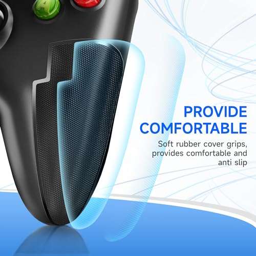 EasySMX Wired Gaming Controller,PC Game Controller Joystick with Dual-Vibration Turbo and Trigger Buttons for Windows PC/ PS3/ Android TV Box/Tesla(Black) 6