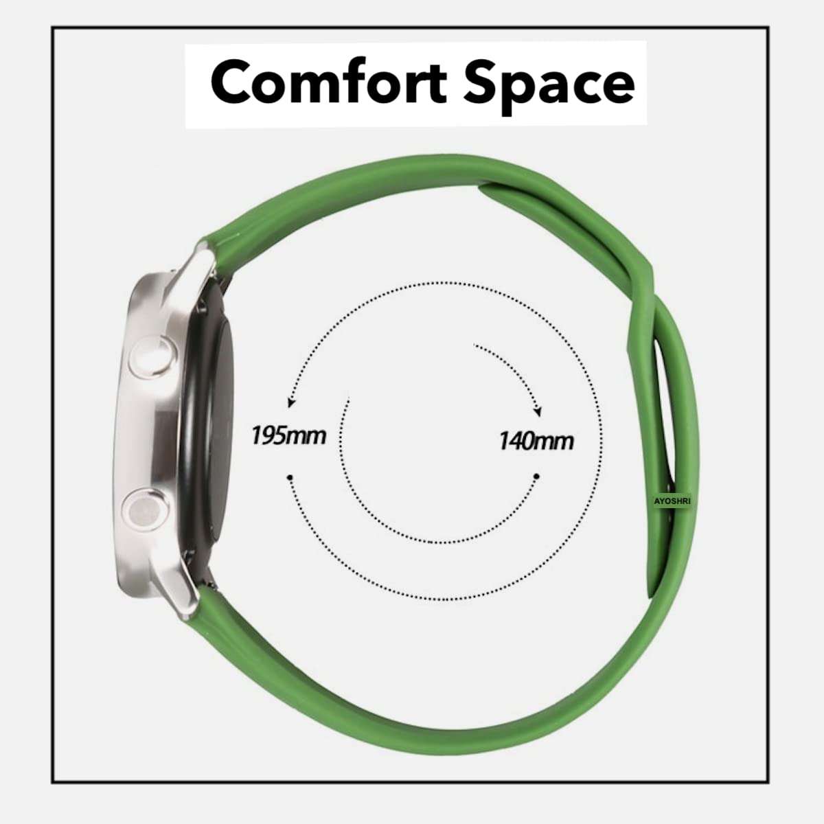 AYOSHRI Watch Accessories 20mm Strap Band for Noise X-Fit 1 Smartwatch Only, Soft Silicon Straps For Men/Women (Smartwatch not Included) (Green) 5