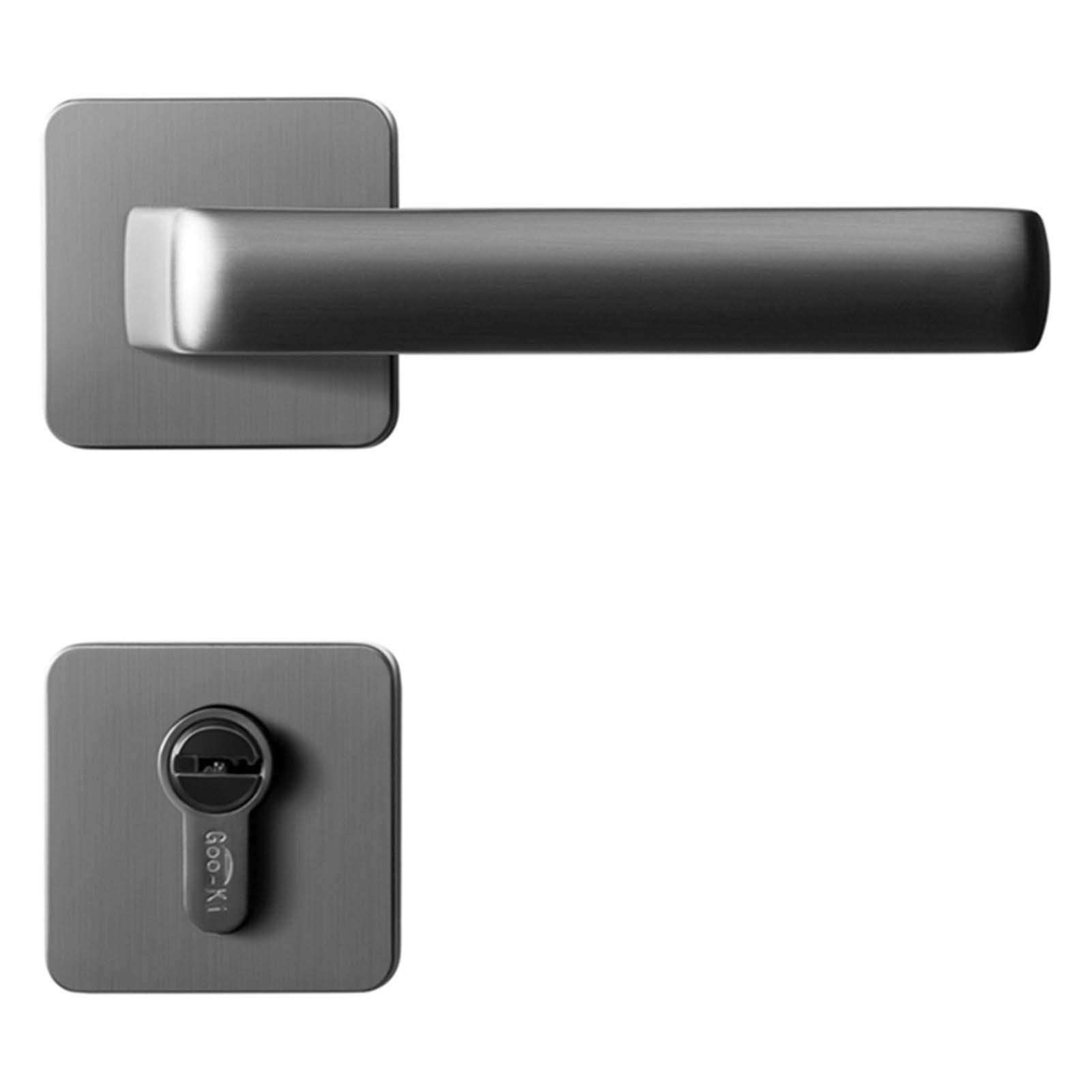 WSZMD Closet Passage Door Locks Gray Door Handle Interior Square Bedroom Door Lock Split Silent Door Lock for Furniture Hardware Security Door Lock，Internal Lever Handle (Color : G7250 645 K) 1