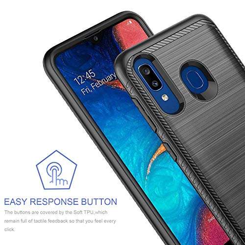 Samsung A20 Case,Galaxy A20 Case,Galaxy A50 Case,MAIKEZI Hybrid Dual Layer TPU Plastic Armor Defender Fashion Phone Case Cover for Samsung Galaxy A20/A30/A50(Black Brushed) 4