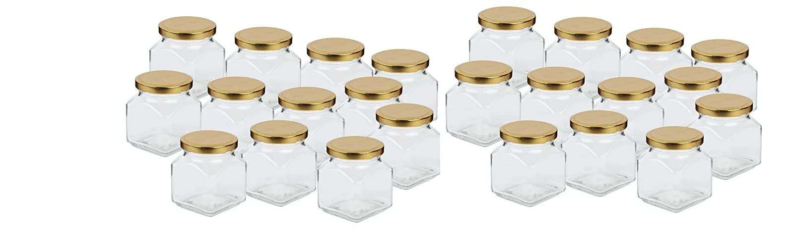 GVIBE Crystal Clear Glass Jar Container Airtight – 100 Gm, 24 Piece, Clear 1