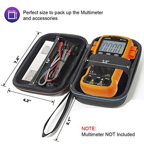 BTMETER Digital Multimeter Hard Shell Travel Case for 39 Series, Ohm Volt Amp and Diode Voltage Tester Meter Carrying Case 4