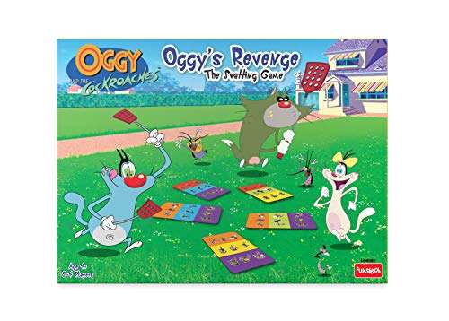 Funskool Games Kid's and Family's Oggy's Revenge, The Swatting Game, Family Entertainment Game (Multicolor, 2 - 4 Players, 4 and Above) 1
