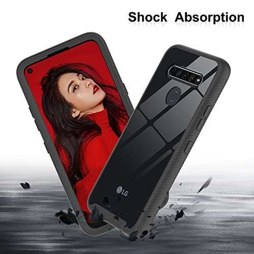 LeYi Compatible for Compatible for LG K41S Phone Case， LG K41S Case， Full-Body Shockproof Bumper Rugged Hybrid Clear Heavy Duty Protective Phone Cover Cases for LG K41S， Black 5
