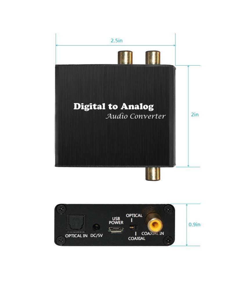 XtremPro Digital to Analog Audio Converter w/ USB Power Cable and AC Adaptor - Black (65002) 3