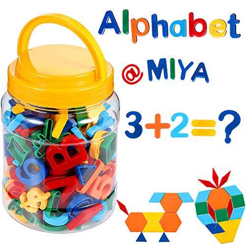 137 Pieces Magnetic Letters Numbers Alphabet Fridge Magnets and Shapes for Toddlers Phonics Letter Refrigerator Magnets for Ages Over 3 Early Educating Learning 2