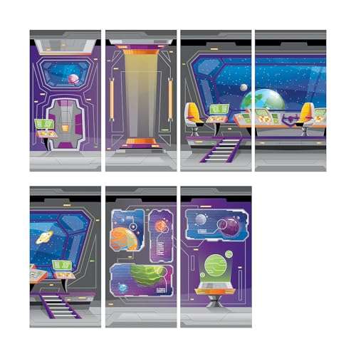 Fun Express God's Galaxy Vbs Large Spaceship Backdrop - Party Decor - Wall Decor - Preprinted Backdrops - VBS Vacation Bible School Supplies/Decor - 7 Pieces 2