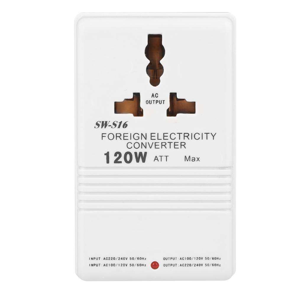 Power Converter Adapter 110V to 220V Step Up & Down Voltage Converter 120W CN Plug SW-S16 Step Down Voltage Transformer Plug Power Adapter Voltage Converter Step Down