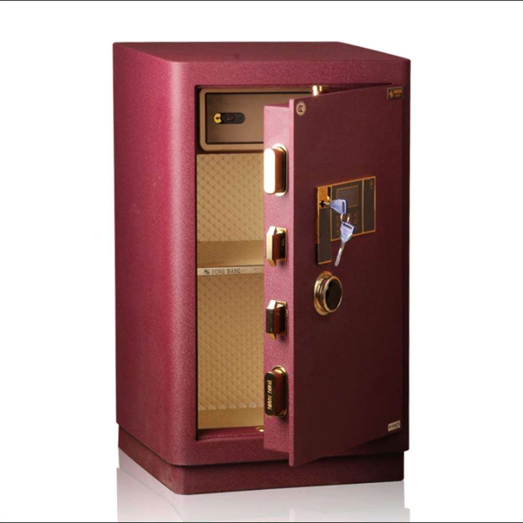 WANGJUNXIU Electronic Safe, 80cm High Safes 3C Certified Elite Series Large Home Office Red Safe Deposit Box Safe Box 5