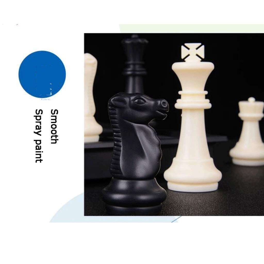 WUYAOCHUN Chess Set Board Game Folding Travel Portable Chess Set Magnetic Chess Set 12.6" X 12.6"Plastic Chess Set with Folding Black and White Chess Board for Kids and Adults (Color : Large) 4